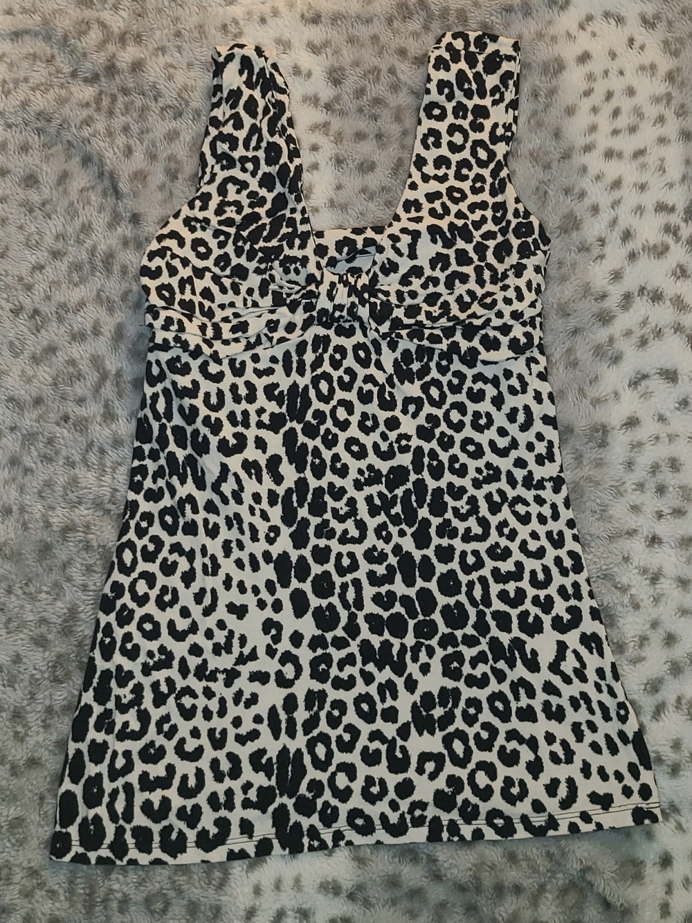 Express Leopard Print Tank - Black & White- Size Small